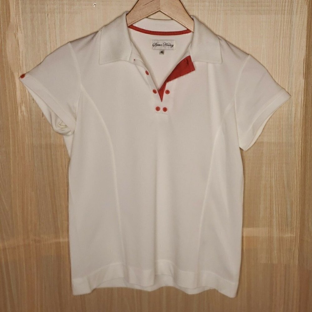 Sport Haley White Short Sleeve Golf Polo Medium